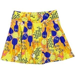 Pickleball Bella Womens Yellow Graphic Print Athletic Skort Size L‎ 18-22